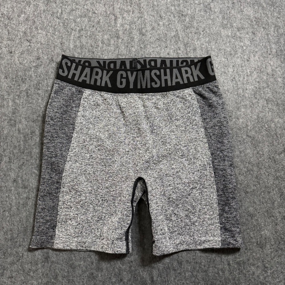 Gymshark Flex Cycling Shorts Grey Marl Seamless Athletic Workout Shorts Size M